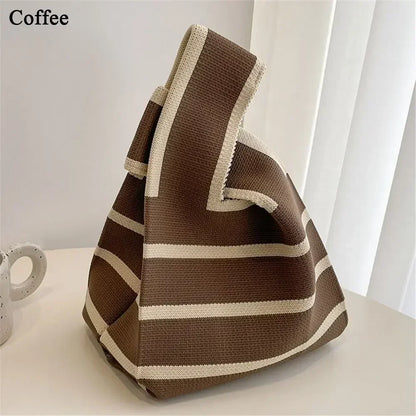 Cat Knit Handbag High Capacity Knot Wrist Bag For Women - Smarsty