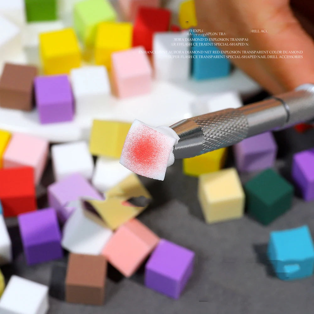 50Pcs Nail Art Sponge Set with Grab Pen - Smarsty