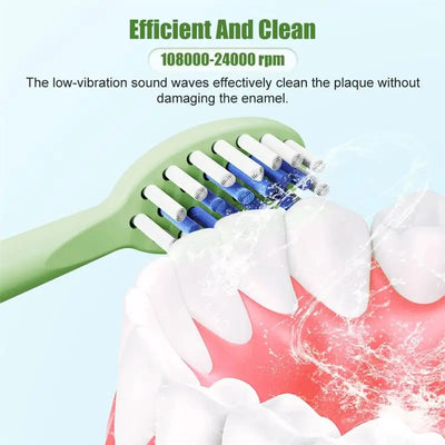 Child's Rechargeable Sonic Electric Toothbrush With Replacement Heads - Smarsty