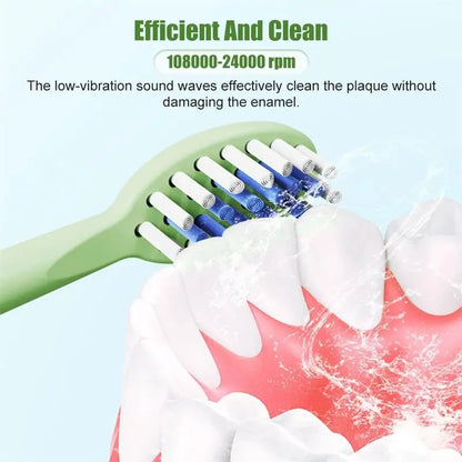 Child's Rechargeable Sonic Electric Toothbrush With Replacement Heads - Smarsty