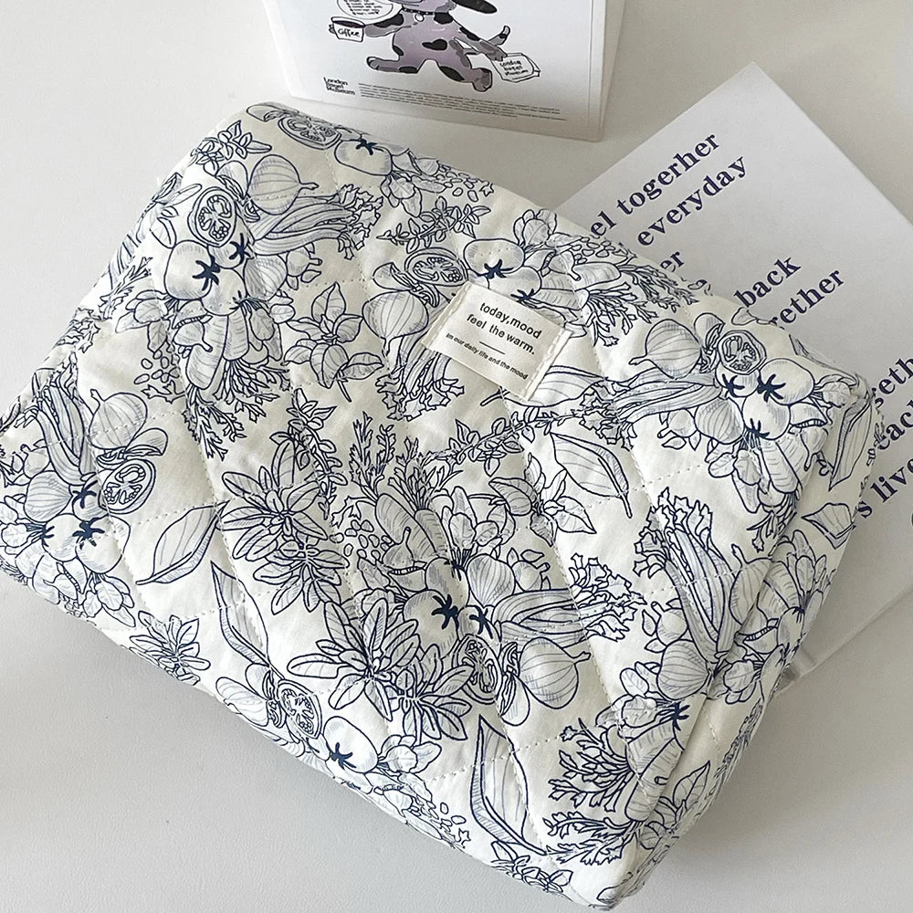 Wholesale Vintage Flower Women Cosmetic Bag Portable Zipper Makeup Travel Organizer Female Handbag Toiletry Quilting Pouch - Smarsty