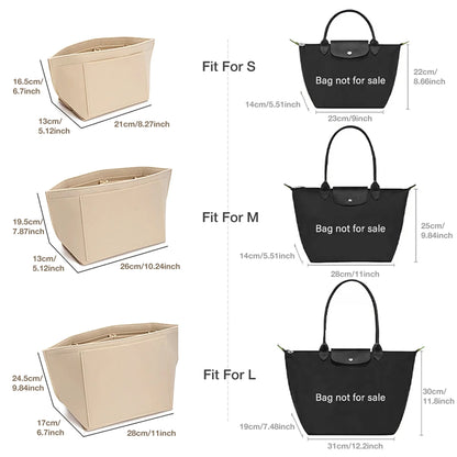 Purse Organizer Insert, Felt Bag Organizer For Handbag Purse Organizer, 5 Colors, 3 Size - Smarsty