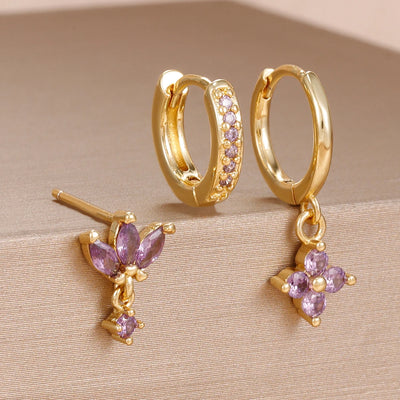 3PCS Stainless Steel Dangle Earrings Set for Women - Smarsty