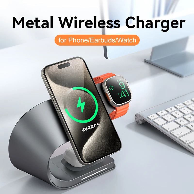 Magnetic Wireless Charger Dock For Phone AirPods Watch - Smarsty