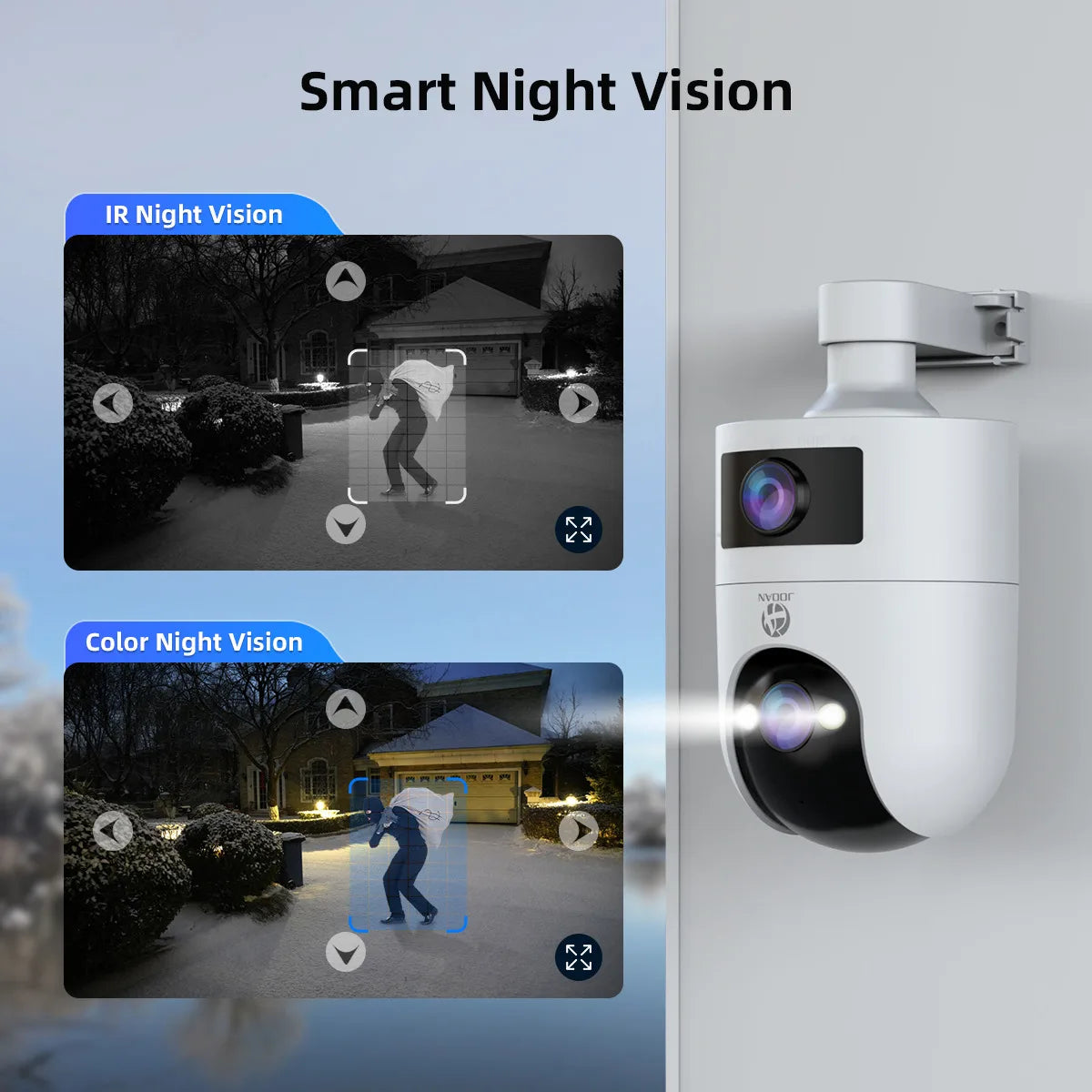 JOOAN 4K 6MP HD  PTZ Camera Outdoor Dual Lens Dual Screen AI Tracking 5G WIFI IP Camera Security CCTV Video Surveillance Cameras - Smarsty
