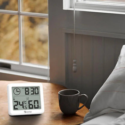 Digital Clock Desk Clock with Temperature and Humidity Display - Smarsty