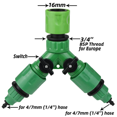 KESLA Drip Irrigation Tap Adapter 4-Way Splitter System - Smarsty