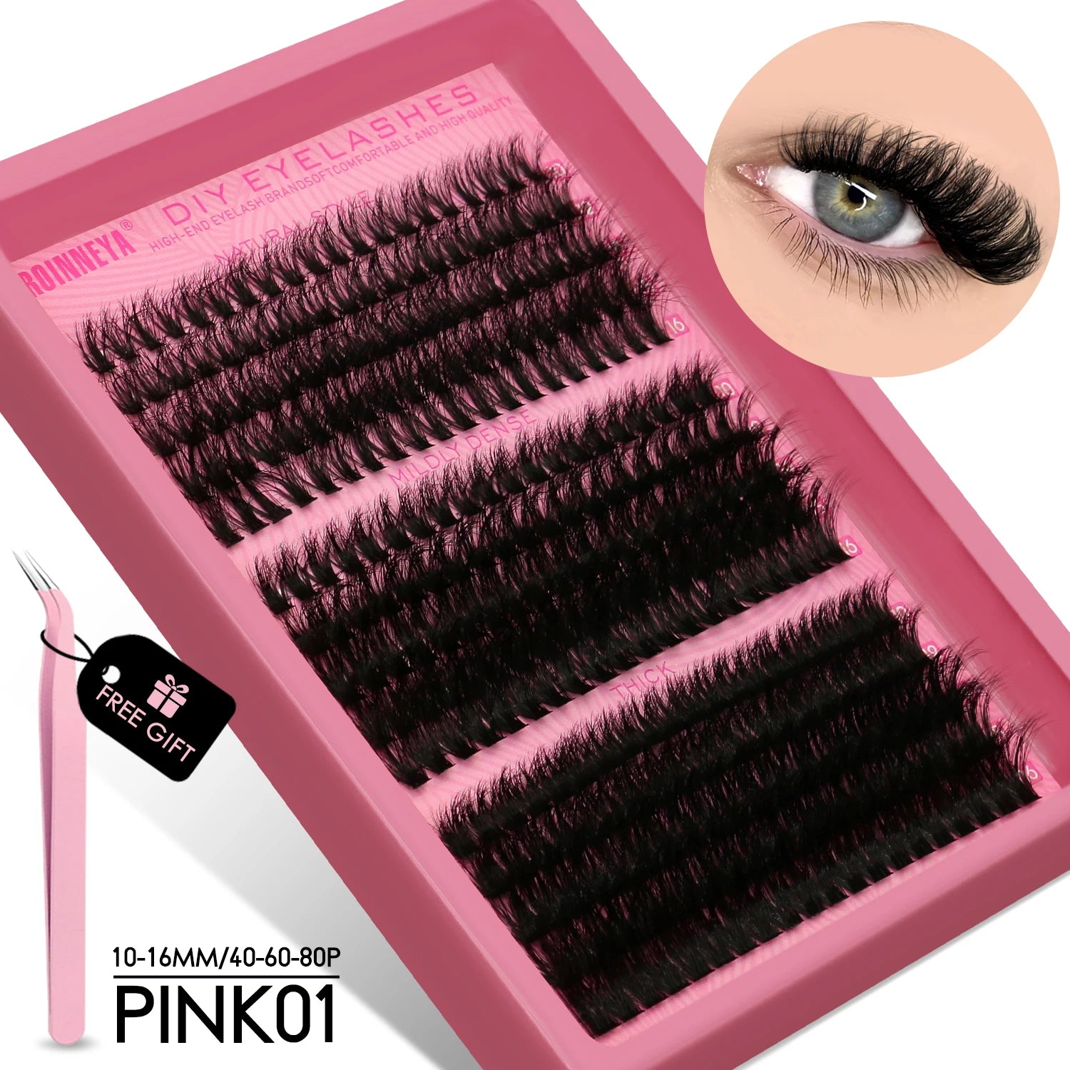 GROINNEYA Fluffy Cluster Lashes Kit for Volume Eyelash Extensions - Smarsty