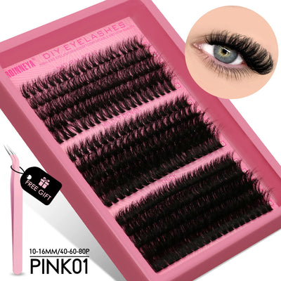 GROINNEYA Fluffy Cluster Lashes Kit for Volume Eyelash Extensions - Smarsty
