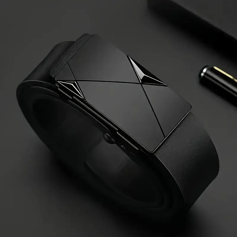 Stylish Mens PU Leather Belt with Automatic Buckle - Smarsty