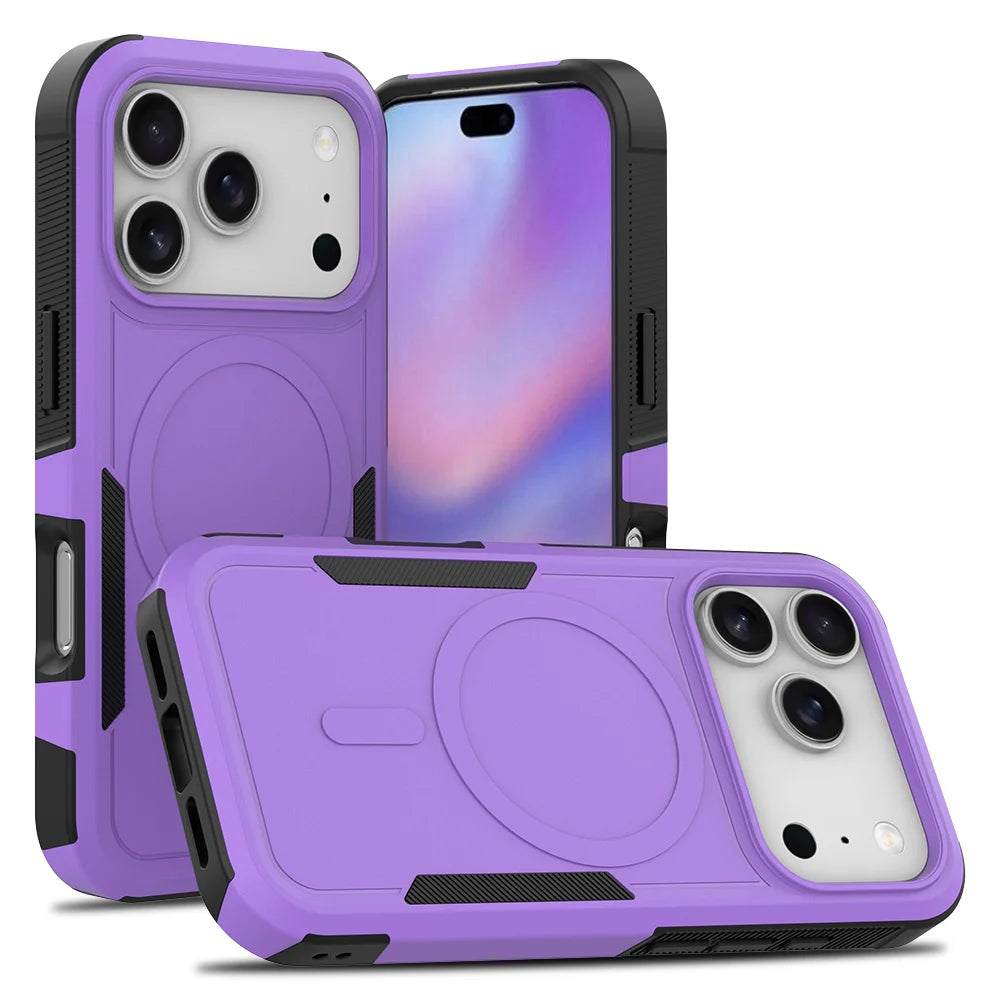 Shockproof Magnetic Phone Case For iPhone 17 Pro Max Air 17e 16e 15 14 Plus 13 12 Rugged For MagSafe Wireless Charging Cover