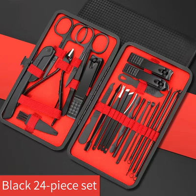 Convenient Black and Red Nail Clipper Set - Smarsty