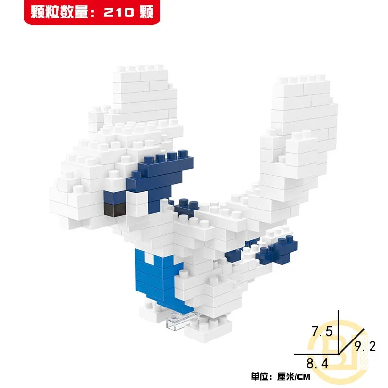 DIY Pokemon Blocks Small Cartoon Mini Building Block Pikachu Charizard Eevee Mewtwo Anime Assemble Action Model Dolls Toys by Smarsty