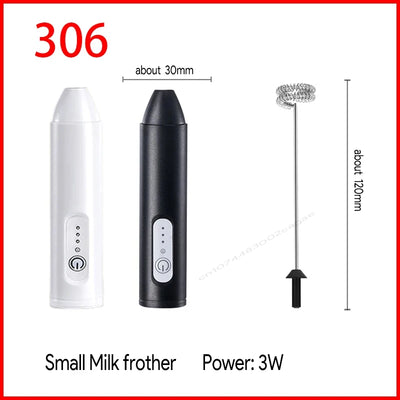 HOT  Electric Milk Frother + Egg Beater Wireless Type-C Charging 3 Speeds Mini Handheld Foam Maker Coffee Whisk Cooking Tools - Smarsty
