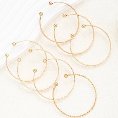 Punk Gold Color Bracelets Set for Women Fashion - Smarsty