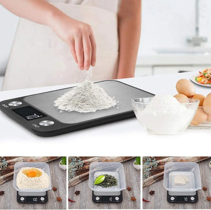 Digital Kitchen Scale 15Kg Stainless Steel Design - Smarsty