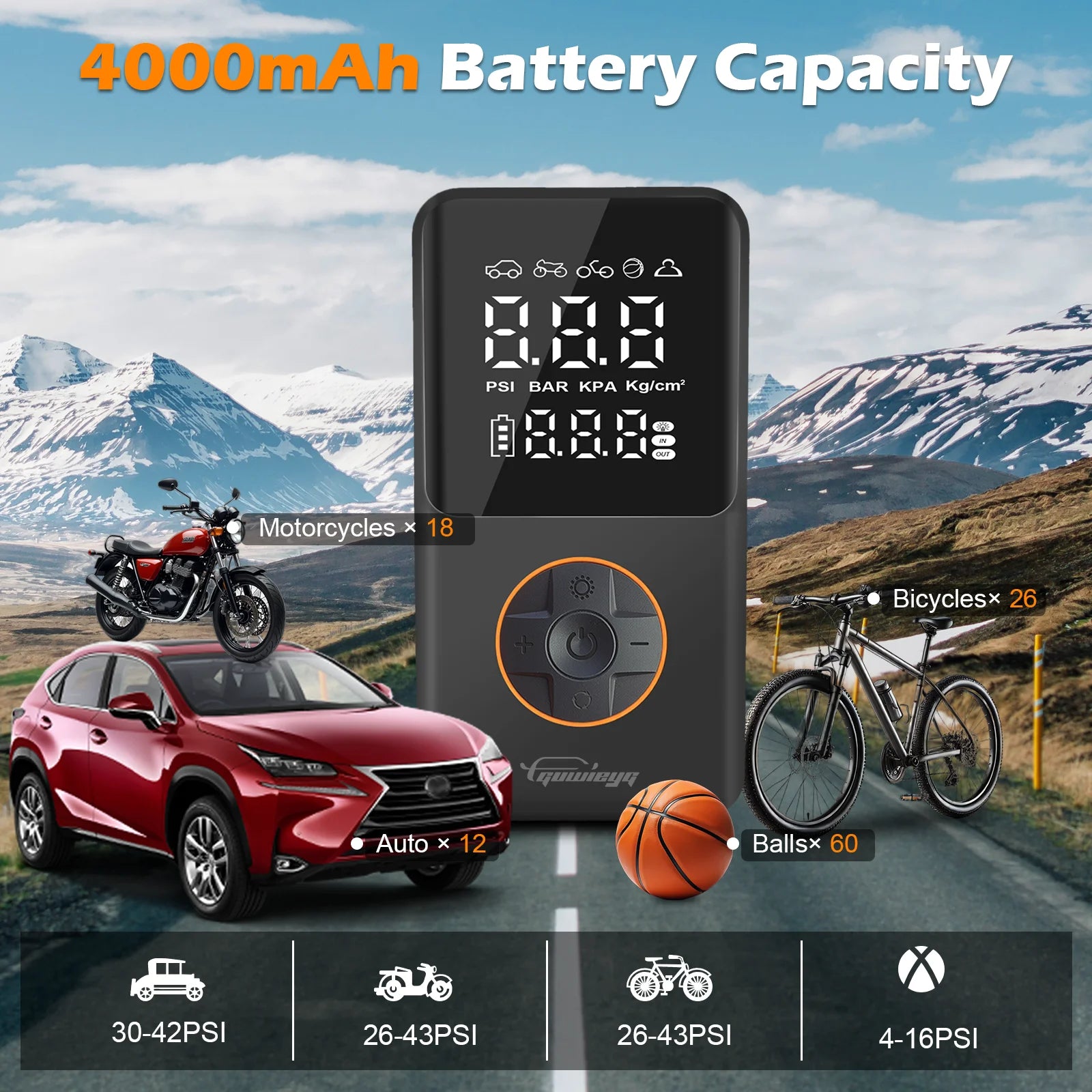 Portable Wireless Car Tire Inflator Digital Pressure Gauge - Smarsty