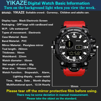 Men's Sports Electronic Wristwatch with Waterproof Design - Smarsty