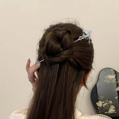 Romantic Moonstone Star Hair Stick for Trendy Girls - Smarsty