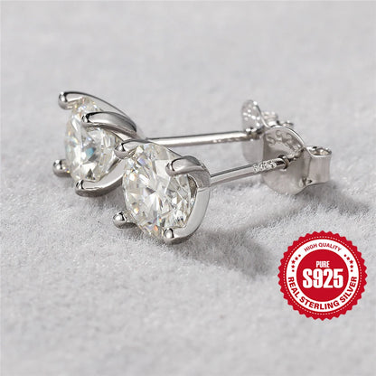 Moissanite Stud Earrings 0.5 To 1.2 Carat Sterling Silver - Smarsty