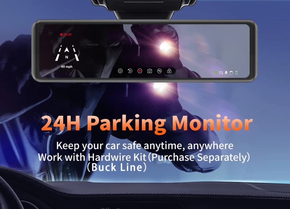 4K Dash Cam with GPS WiFi CarPlay Android Auto Mirror - Smarsty