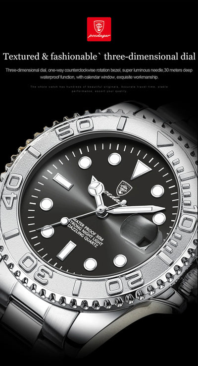 Luxury Waterproof Men's Quartz Watch with Luminous Features - Smarsty
