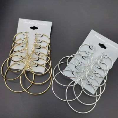 Big Circle Hoop Earrings Set for Women - Smarsty