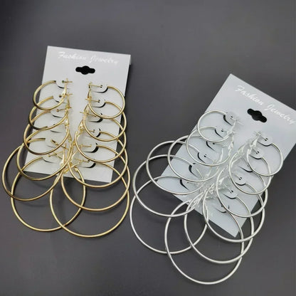 Big Circle Hoop Earrings Set for Women - Smarsty
