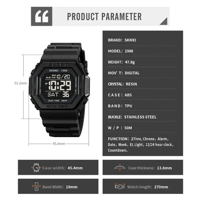 SKMEI Military Countdown Chrono Watch for Men - Smarsty