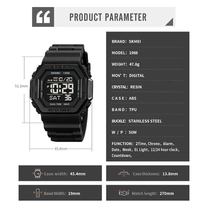 SKMEI Military Countdown Chrono Watch for Men - Smarsty