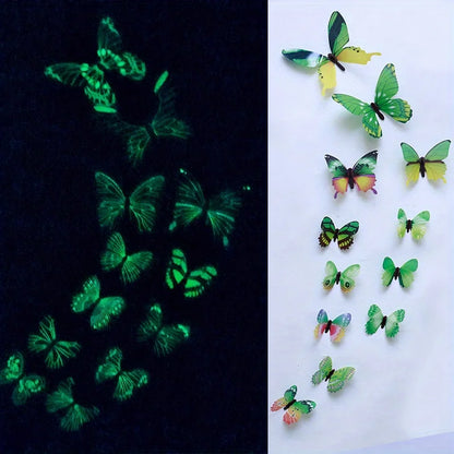 3D Luminous Butterfly Wall Stickers for Creative Home Decor - Smarsty