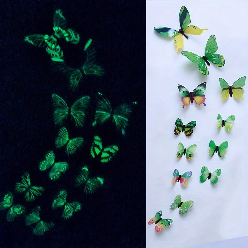3D Luminous Butterfly Wall Stickers for Creative Home Decor - Smarsty