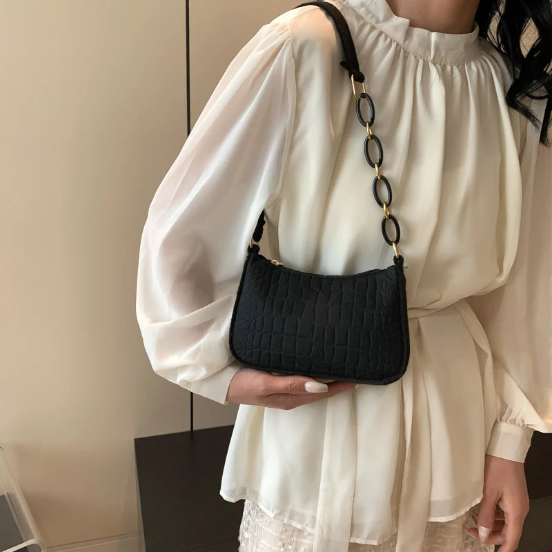 Felt Shoulder Bag For Women Crescent Saddle Purse Design - Smarsty