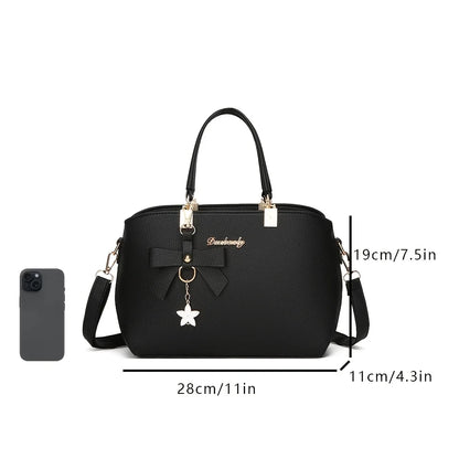 Elegant Bowknot Shoulder Bag With Multiple Compartments - Smarsty