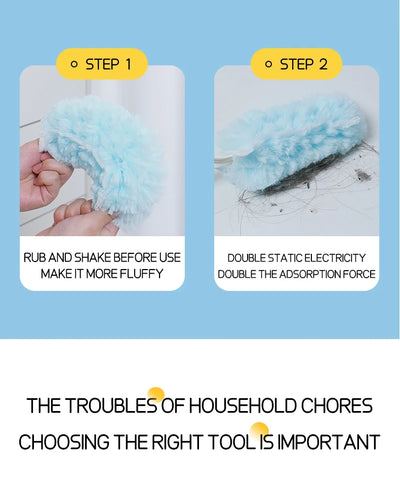Double sided 360 ° electrostatic dust duster is used for large-scale cleaning of dust, spider webs, and disposable dust collecto - Smarsty