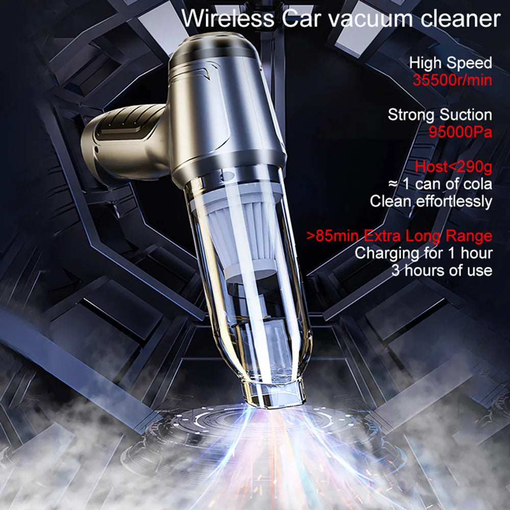 Wireless Handheld Car Vacuum Strong 95000PA Suction - Smarsty