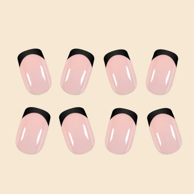 24 Pcs Women Short French Dual Color Press On Nails - Smarsty