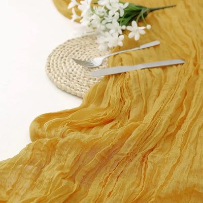 Pink Cheesecloth Table Runner for Romantic Weddings - Smarsty