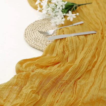 Pink Cheesecloth Table Runner for Romantic Weddings - Smarsty