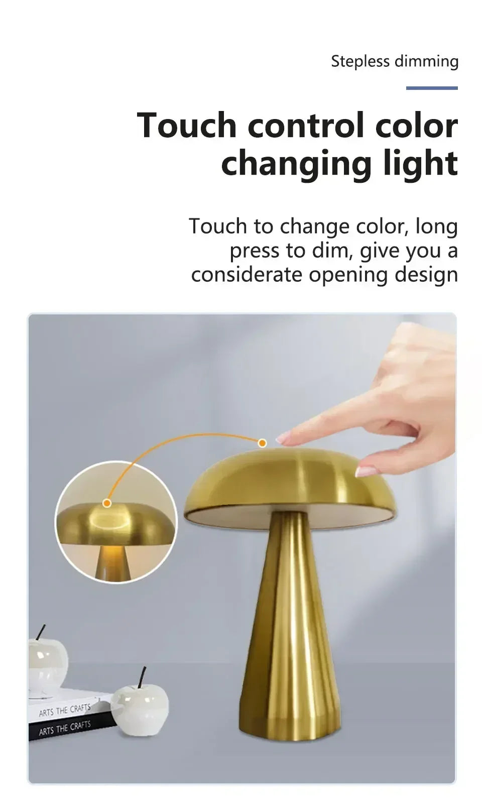 Retro Mushroom LED Touch Sensor Table Lamp for Bedroom Decor - Smarsty