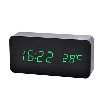 Wooden Digital Alarm Clock with Temperature Display - Smarsty