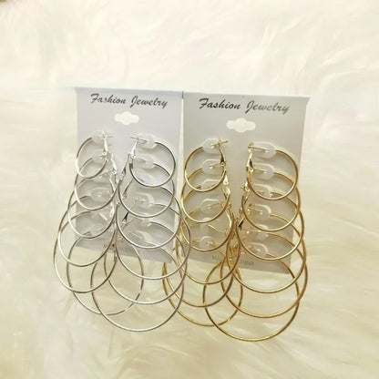 Big Circle Hoop Earrings Set for Women - Smarsty
