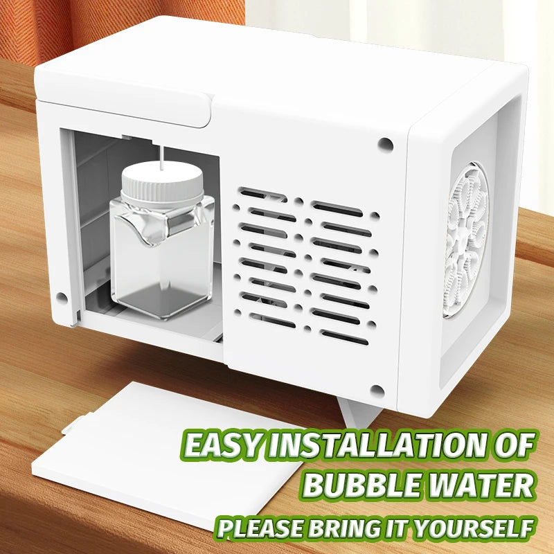 10 hole fully automatic bubble blowing handheld electric bubble machine toy outdoor birthday without battery and bubble water - Smarsty
