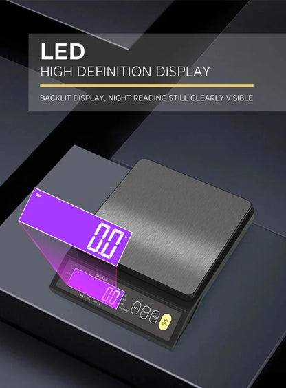 Digital Electronic Kitchen Scale 5kg/0.1g 10kg/1g Stainless Steel Rechargeable High Accurate  Auto Power Off Unit Conversion