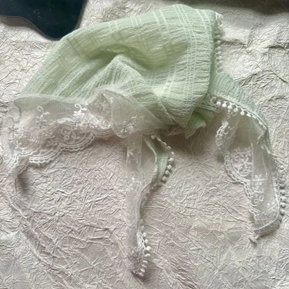 Lace Triangle Scarf Breathable Summer Crochet Headband - Smarsty