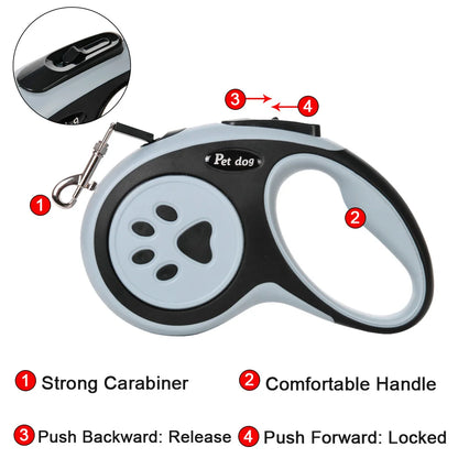 Retractable Nylon Dog Leash for Easy Walking - Smarsty