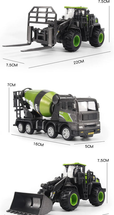 1/50 Model Car Bulldozer Truck Excavator Crane Forklift Construction Engineering Vehicle Toys for Boys Children Educational Toys by Smarsty