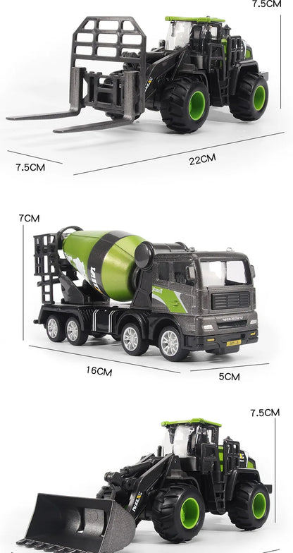 1/50 Model Car Bulldozer Truck Excavator Crane Forklift Construction Engineering Vehicle Toys for Boys Children Educational Toys by Smarsty