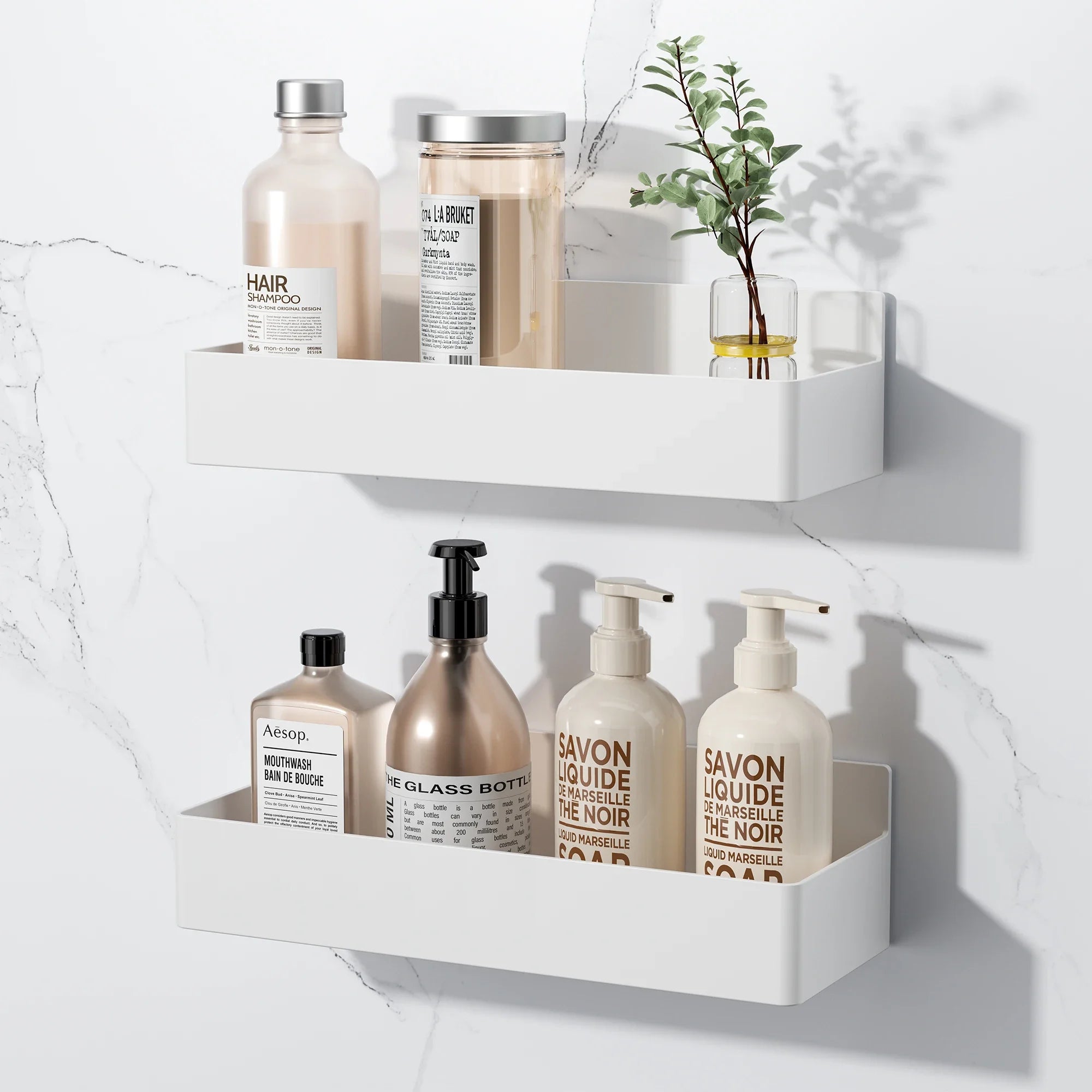 Strong Magnetic Shelves 2 Layers Black White Storage Rack Kitchen Plastic Spice Seasoning Organizer for Refrigerator Microwaves by Smarsty