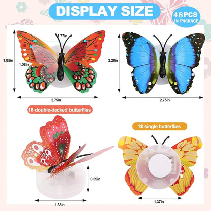 3D LED Butterfly Wall Stickers for Garden Decor - Smarsty